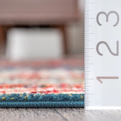 NuLOOM Qiana Emblem Fringe Area Rug 2 NuLOOM Qiana Emblem Fringe Area Rug - Image 2