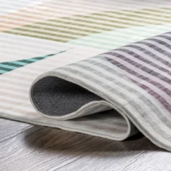 NuLOOM Erikka Abstract Striped Kids Machine Washable Area Rug -Nuloom GUEST fd6c6605 e044 447c a2f4 b373dbb8ccb0
